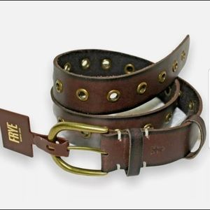 Women's FRYE Grommet Leather Belt NWT - Factory Sealed - Large